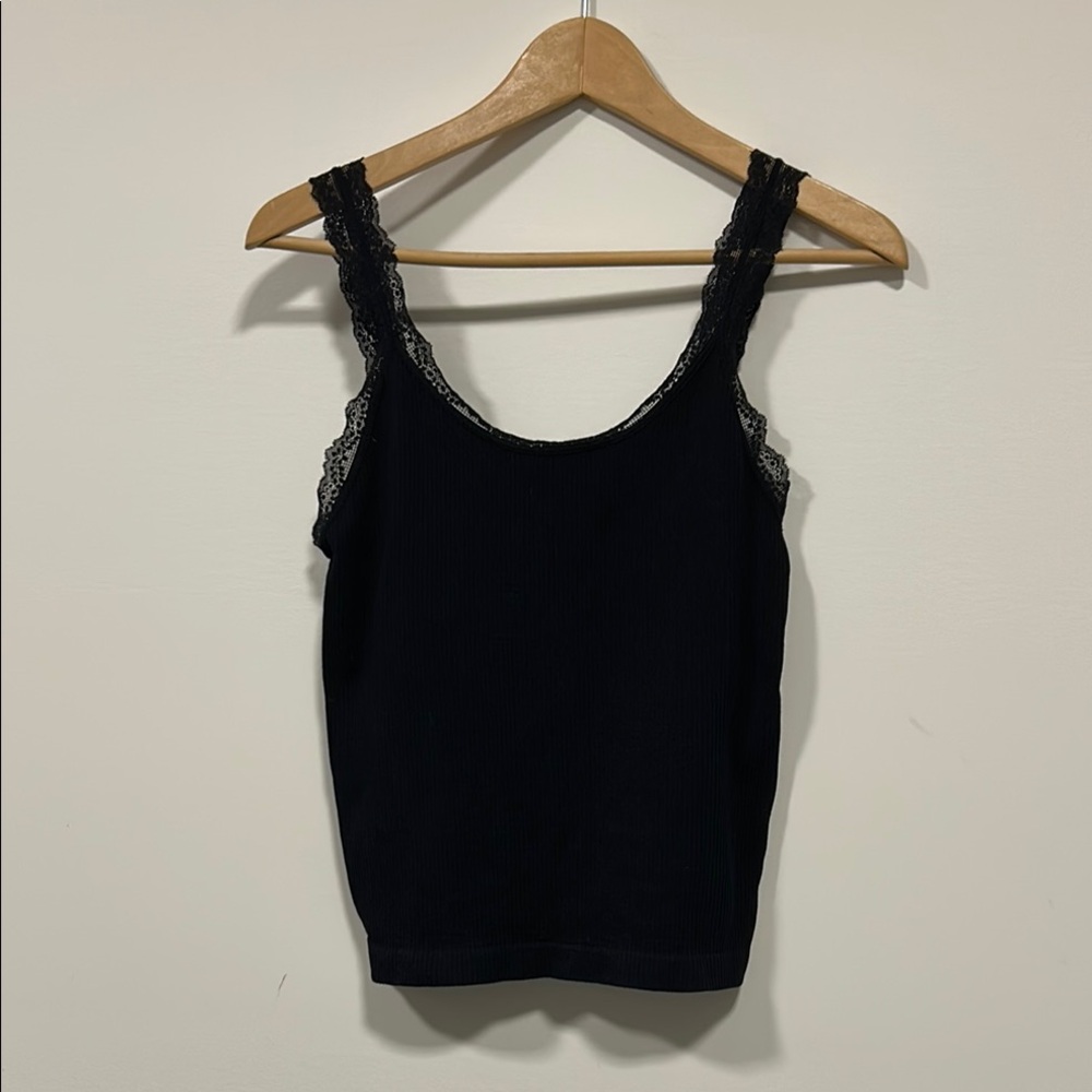 Forever 21 Black Lace Trim Tank Top